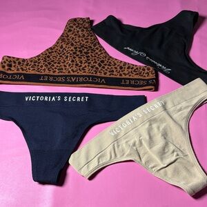 Victoria's Secret Black, Navy, Tan, Leopard Print